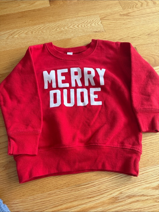 Rabbit Skins Other - Rabbit Skins Red "MERRY DUDE" Kids Sweatshirt